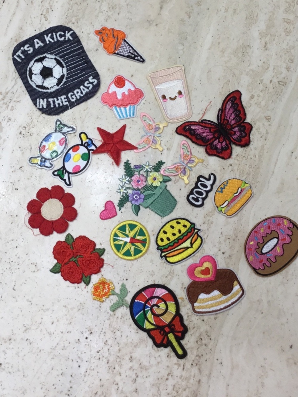 Collection of Colorful Iron-on and Sew-on Patches